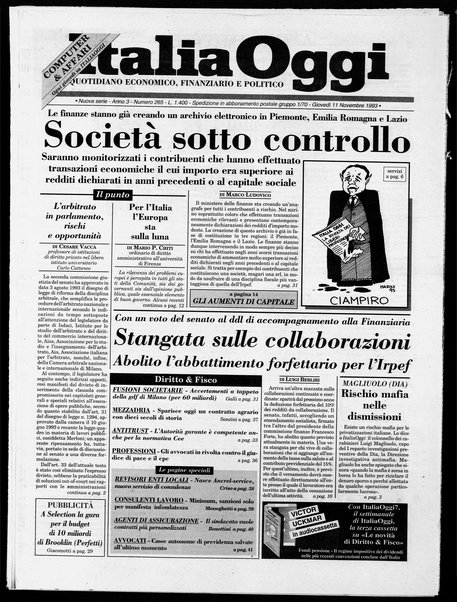 Italia oggi : quotidiano di economia finanza e politica